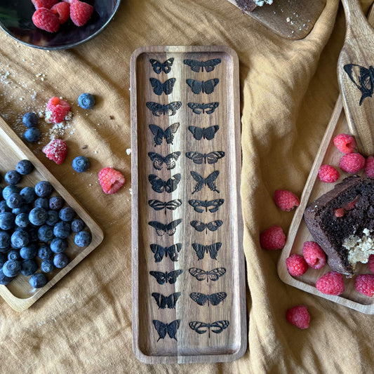 Butterfly Wood Serving Tray