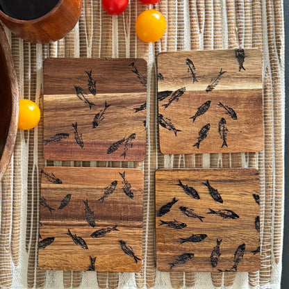 Fossil Wood Coasters