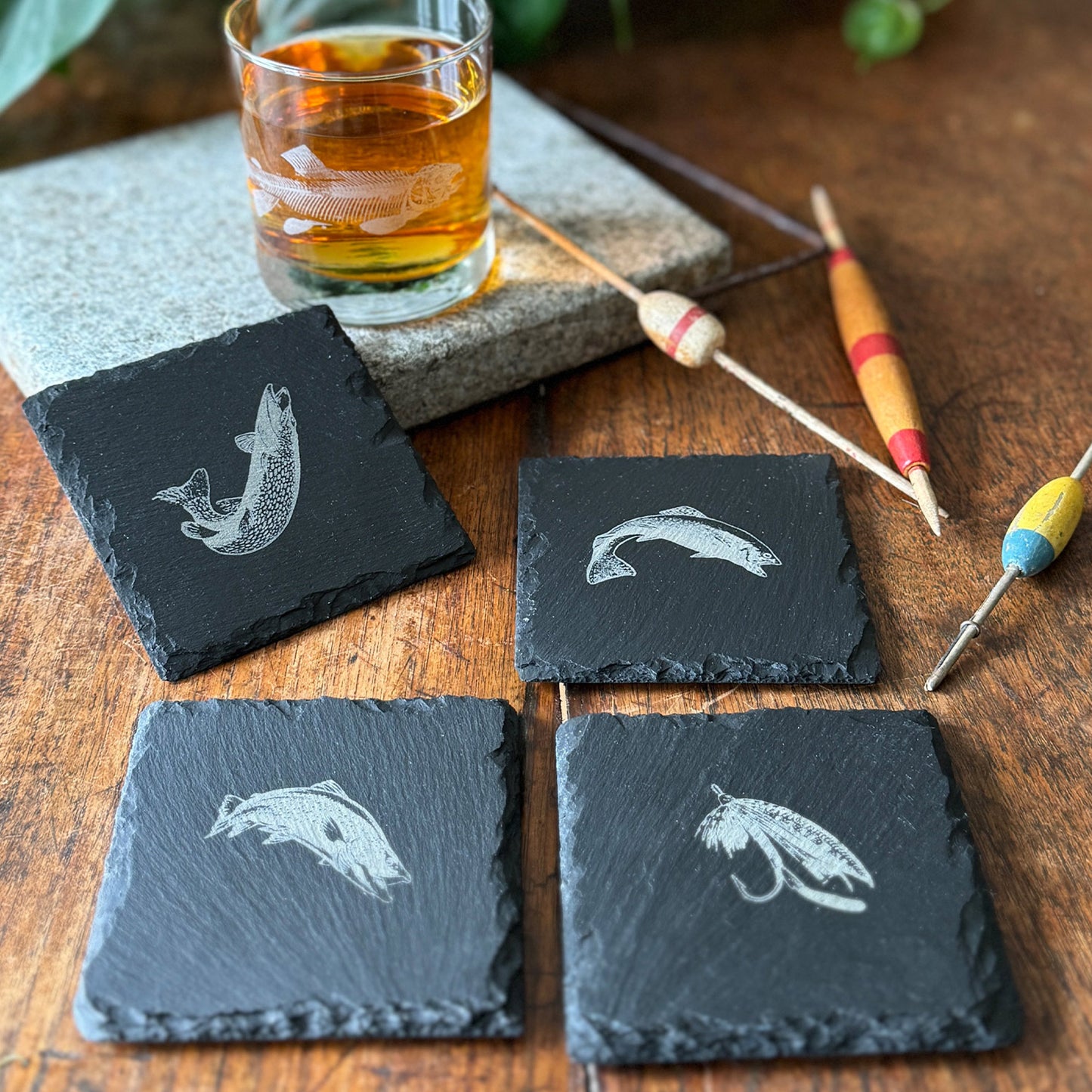 Freshwater Fish Slate Coasters