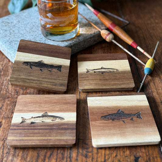 Freshwater Fish Wood Coasters