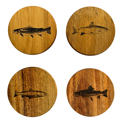 Freshwater Fish Wood Coasters