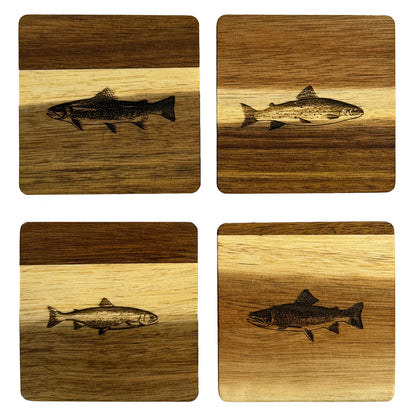 Freshwater Fish Wood Coasters