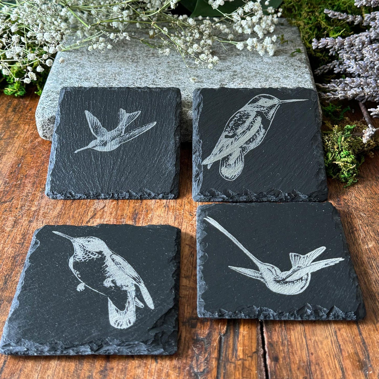 Hummingbird Slate Coasters