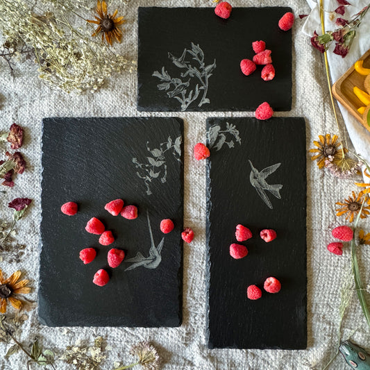 Hummingbird Slate Serving Boards