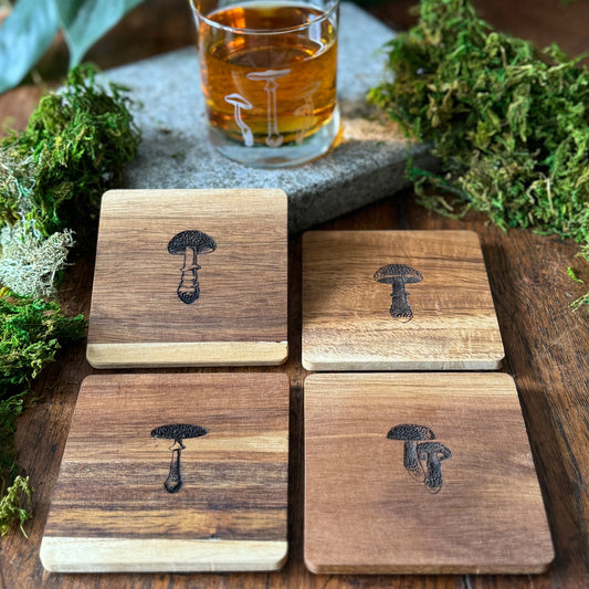 Mushroom Wood Coasters