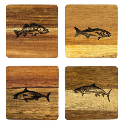 Saltwater Fish Wood Coasters