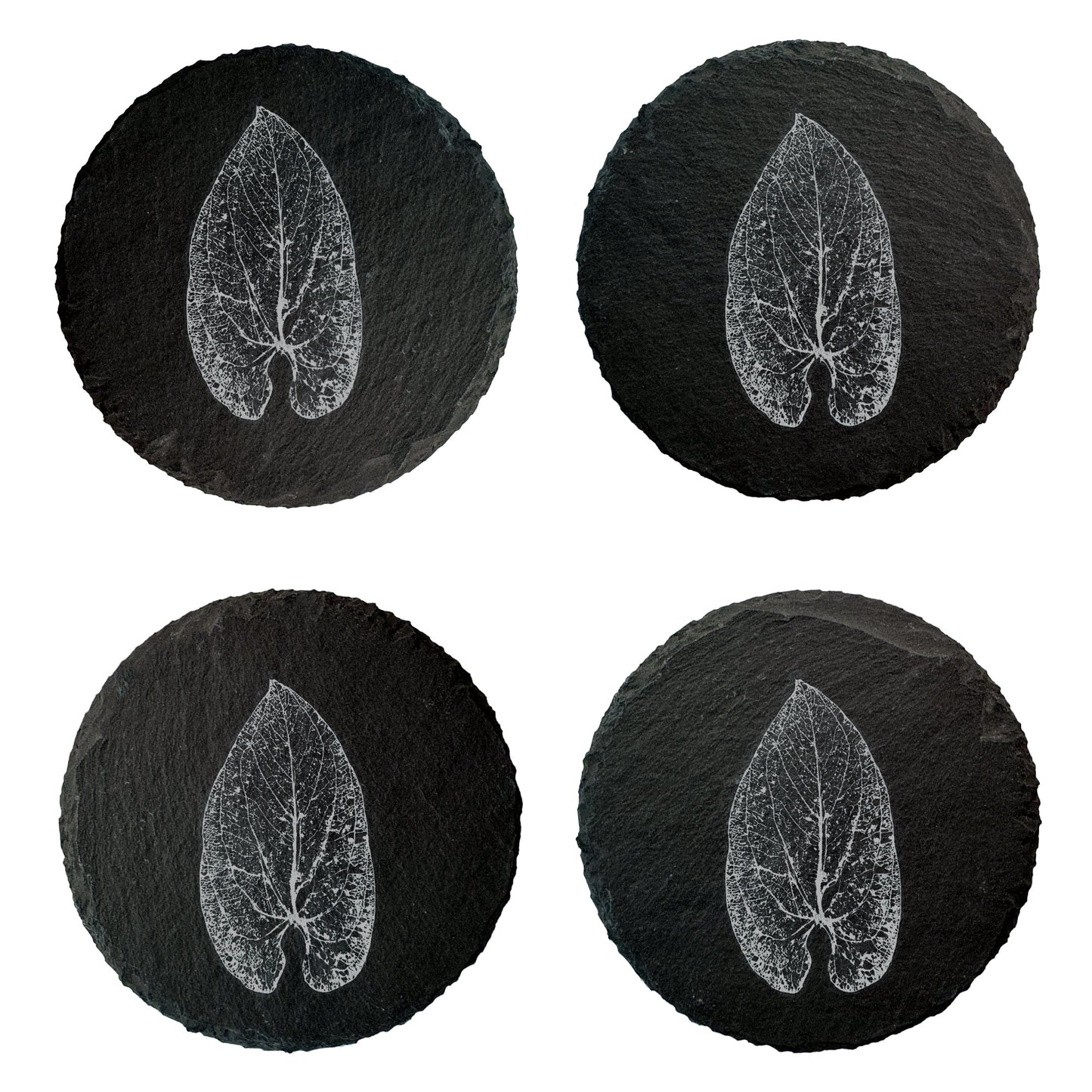 Skeleton Leaf Slate Coasters