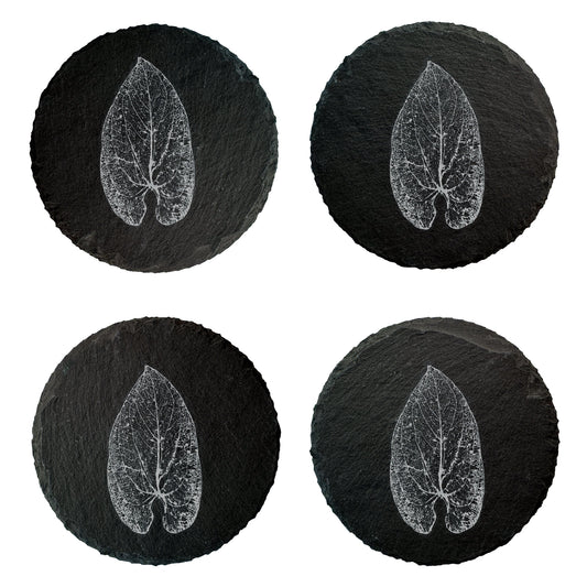 Skeleton Leaf Slate Coasters