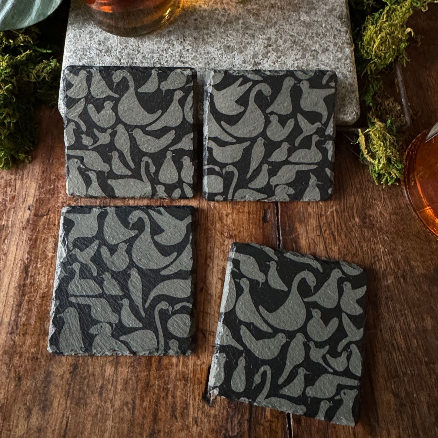 Yard Birds Slate Coasters