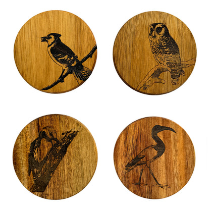 Yard Birds Wood Coasters