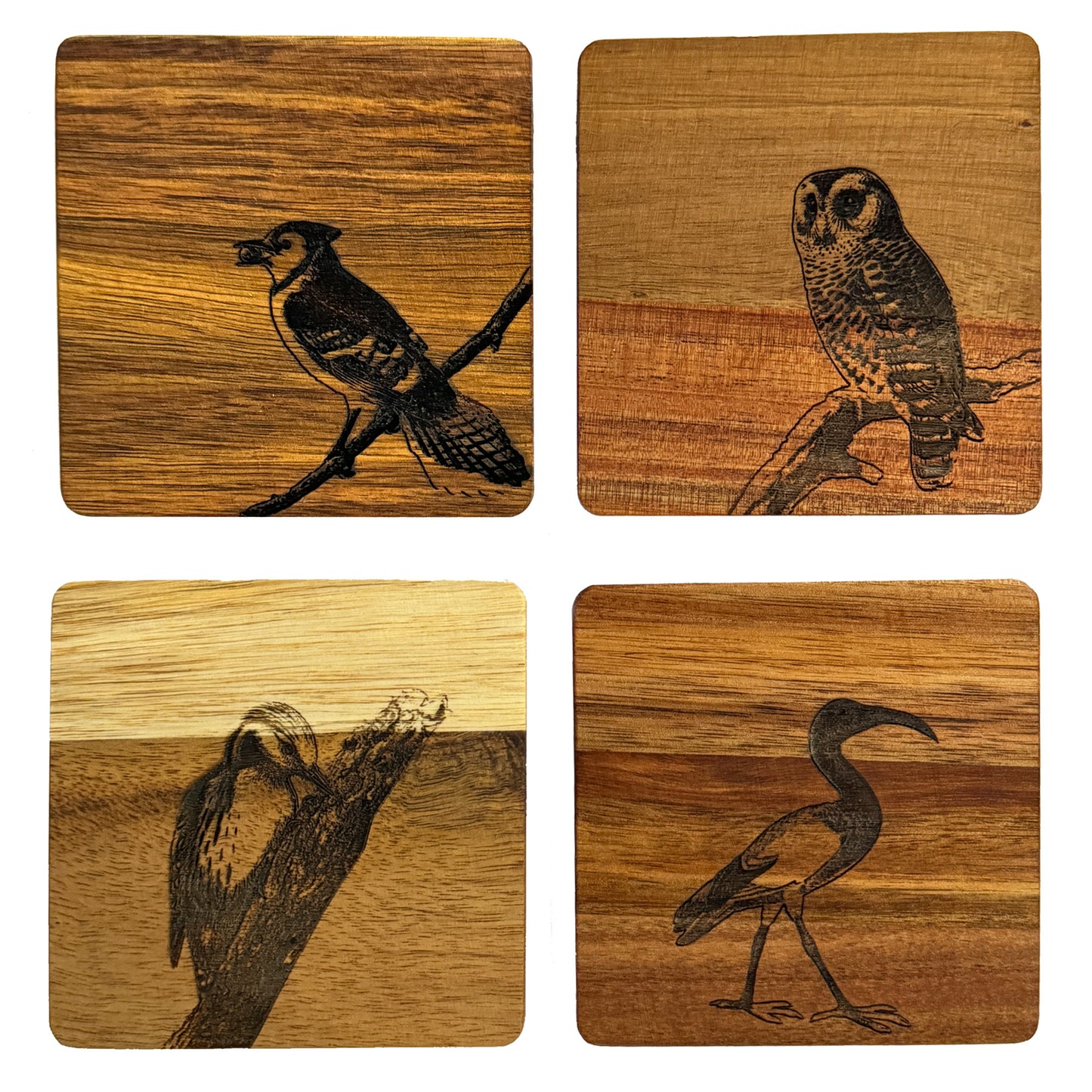 Yard Birds Wood Coasters